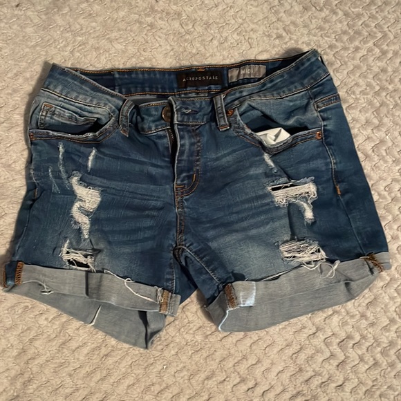 Dark Wash Jean Shorts - Picture 1 of 3